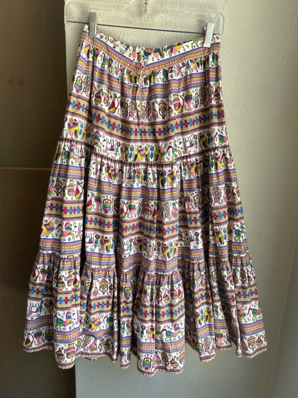 Vintage folk art long boho skirt Size XS - Picture 4 of 7